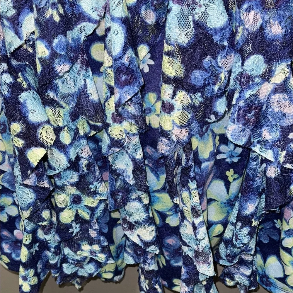Floral‎ Blue Sleeveless Dress